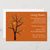 感謝与え感謝してい祭のディナーパーティー 招待状 (正面/裏面)