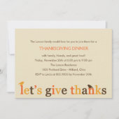 感謝与え感謝してい祭ディナー招待状 招待状 (正面)