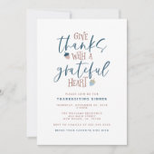 感謝与え感謝してい祭ディナー招待状 招待状 (正面)