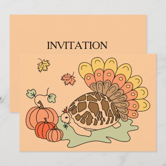 感謝亀のカード 招待状 (正面/裏面)