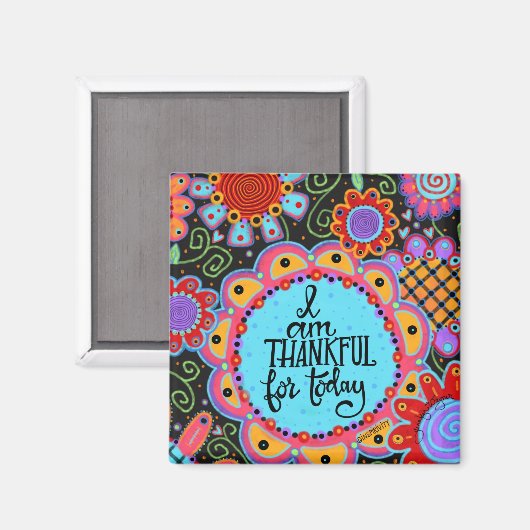 感謝今日のおもしろいカラフルトレンディーインスパイアズカワイイ マグネット (正面/裏面)