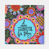 感謝今日のおもしろいカラフルトレンディーインスパイアズカワイイ マグネット (正面)