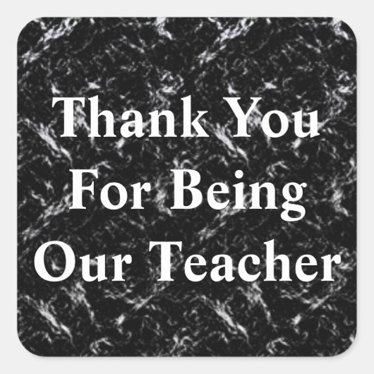 感謝先生エレガント白黒 スクエアシール (正面)