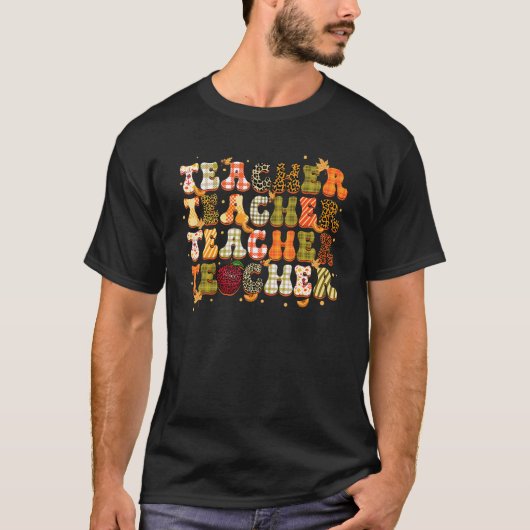 感謝先生感謝ヒョウヴィンテージスタイル Tシャツ (正面)
