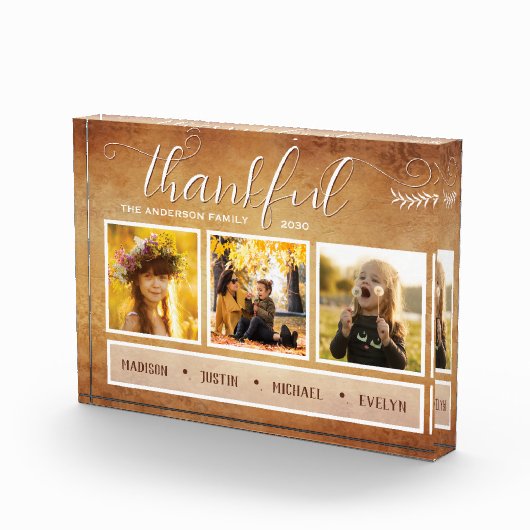 感謝写真コラージュ感謝祭ヴィンテージ フォトブロック (右)