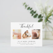感謝写真ミニマルコラージュ秋ベビーありがとう シーズンポストカード (スタンド正面)