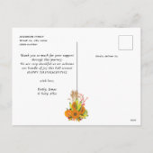 感謝写真ミニマルコラージュ秋ベビーありがとう シーズンポストカード (裏面)