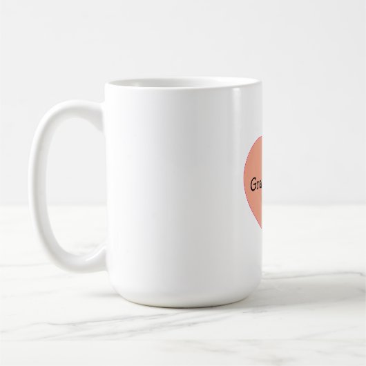 感謝前向きハート引用文デザイン コーヒーマグカップ (左)