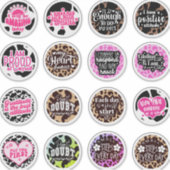 感謝前向き引用文と感動的トレンディー シール (正面)