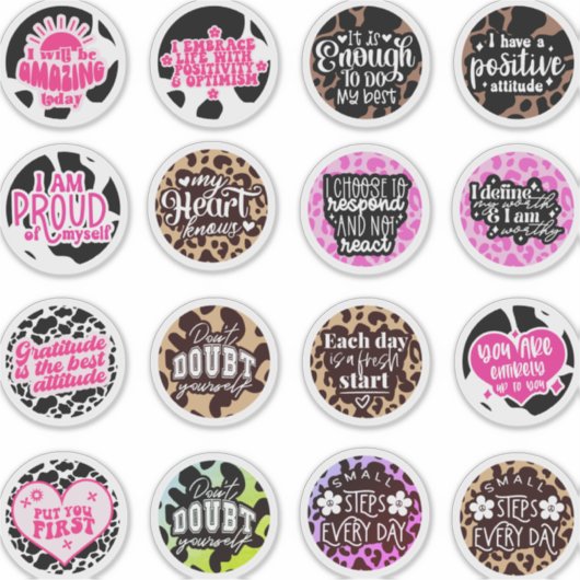 感謝前向き引用文と感動的トレンディー シール (正面)