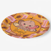 感謝可愛い七面鳥感謝祭パーティープレート ペーパープレート (アングル)