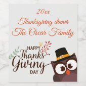 感謝型フクロウボトル食品および飲料ラベル ワインラベル (シングルラベル)