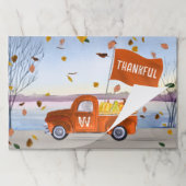 感謝型モノグラム素朴トラック紙ランチョンマット ペーパーパッド (折り畳み)