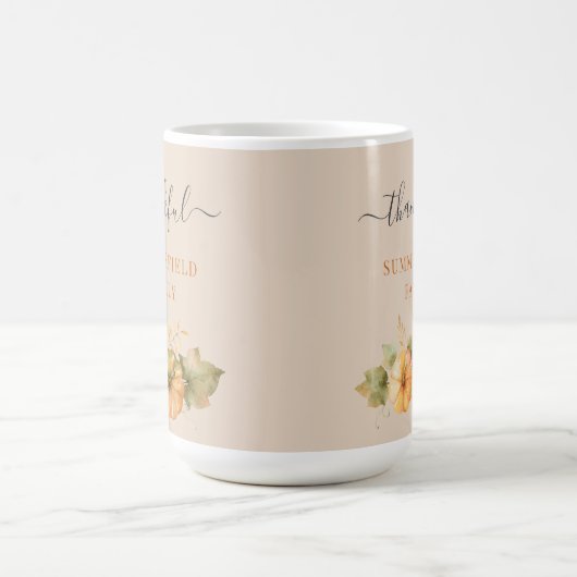 感謝家族秋かぼちゃ感謝祭カスタム コーヒーマグカップ (中央)