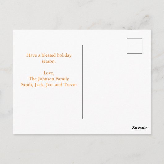 感謝家族賛美写真コラージュ感謝祭 ポストカード (裏面)