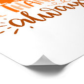 感謝常に感謝祭のレタリング引用文 ポスター (角)