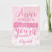 感謝忘れの意を表すNever Pink カード (正面)