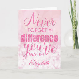 感謝忘れの意を表すNever Pink カード