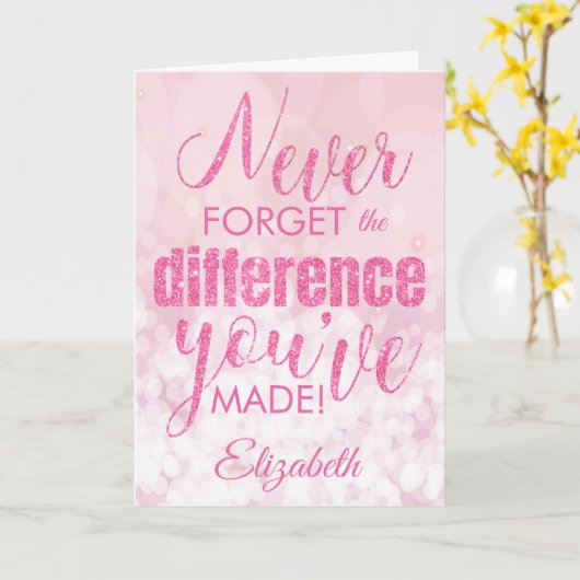 感謝忘れの意を表すNever Pink カード (黄色い花)