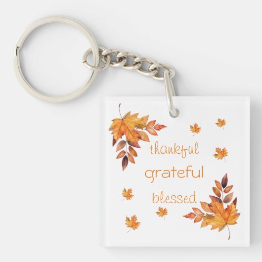 感謝恩賛美オレンジブラウン紅葉 キーホルダー (正面)