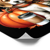 感謝恩賛美ビーグル犬ハッピー秋Y' ポスター (角)