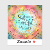 感謝感動的のハートシかわいらしステッカー シール (シート)