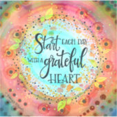 感謝感動的のハートシかわいらしステッカー シール (正面)