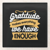 感謝感動的タイポグラフィ引用文 ガラスコースター (正面)