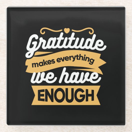 感謝感動的タイポグラフィ引用文 ガラスコースター (正面)