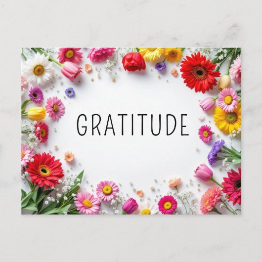 感謝感動的引用文カラフルフローラ ポストカード (正面)