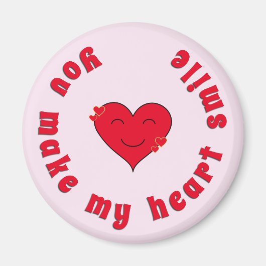 感謝感動的引用文ハートスマイル マグネット (正面)