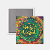 感謝感激賛美フローラかわいらし マグネット (正面/裏面)