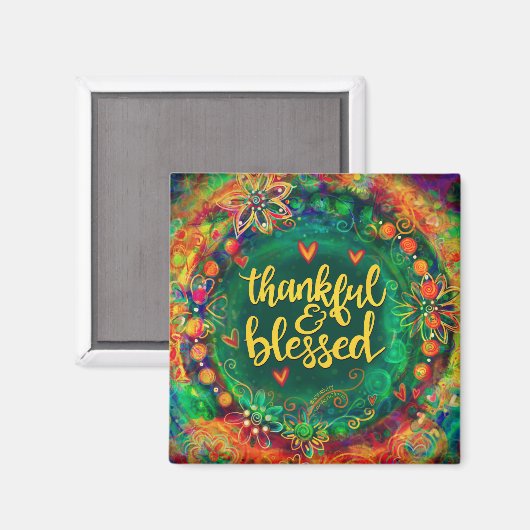 感謝感激賛美フローラかわいらし マグネット (正面/裏面)