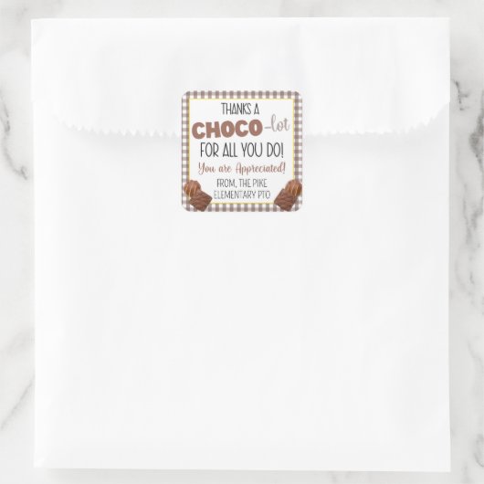 感謝感謝していする人には必ずチョコロットを払う スクエアシール (バッグ)