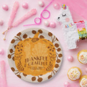 感謝感謝の七面鳥かぼちゃの緑 ペーパープレート (パーティー)