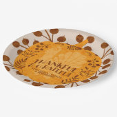 感謝感謝の七面鳥かぼちゃの緑 ペーパープレート (アングル)