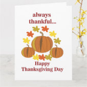 感謝感謝カボチャ秋の感謝祭 カード (黄色い花)