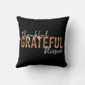 感謝感謝チーテ賛美ープリントタイポグラフィ クッション (裏面)