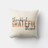 感謝感謝チーテ賛美ープリントタイポグラフィ クッション (正面)