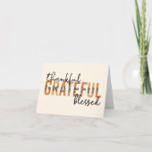 感謝感謝チーテ賛美ープリントタイポグラフィ サンキューカード (正面)