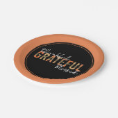感謝感謝チーテ賛美ープリントタイポグラフィ ペーパープレート (アングル)