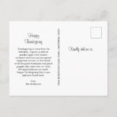 感謝感謝祭の書道 案内ポストカード (裏面)