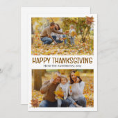 感謝感謝祭エレガント家族2枚の写真 シーズンカード (正面/裏面)