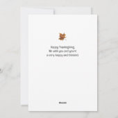 感謝感謝祭エレガント家族2枚の写真 シーズンカード (裏面)