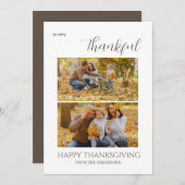 感謝感謝祭エレガント家族2枚の写真 シーズンカード (正面/裏面)