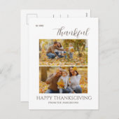 感謝感謝祭エレガント家族2枚の写真 シーズンポストカード (正面/裏面)