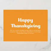 感謝感謝祭モダンのシンプル写真 箔シーズンカード (裏面)