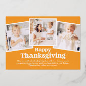 感謝感謝祭モダンのシンプル写真 箔シーズンカード (裏面)