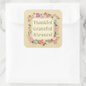 感謝感謝祭賛美システッカー スクエアシール (バッグ)