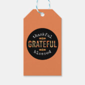 感謝感謝賛美おもしろいヒョウ印刷秋 ギフトタグ (正面)